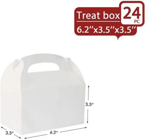 img 3 attached to 🎁 24 Pack White Kraft Paper Treat Boxes - Paintable Goodies Boxes for Birthday Party, Wedding, Baby Shower - 6.2 x 3.5 x 3.5 inches