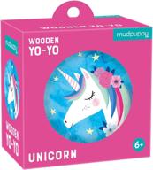 🦄 mudpuppy unicorn wooden yo yo - a magical playtime essential! logo