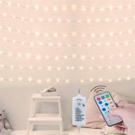 🔒 waterproof dimmable fairy lights with remote control - 40ft 120 led starry firefly string lights on flexible copper wire for christmas, diy wedding, bedroom decorations - warm indoor party lighting логотип