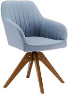 canglong mid-century modern swivel accent chair in blue - perfect for home office, living room, bedroom, and study spaces! logo