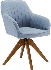 img 4 attached to CangLong Mid-Century Modern Swivel Accent Chair in Blue - Perfect for Home Office, Living Room, Bedroom, and Study Spaces!