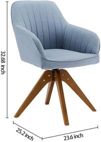 img 1 attached to CangLong Mid-Century Modern Swivel Accent Chair in Blue - Perfect for Home Office, Living Room, Bedroom, and Study Spaces!