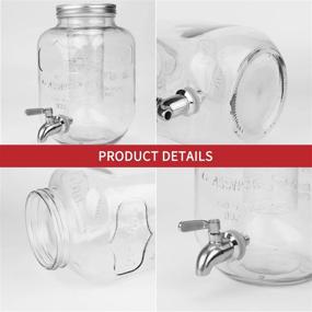 img 2 attached to Mason Jar Beverage Dispenser: Leak-Free 1 Gallon with Lid - Perfect for Water, Juice, Cold Drinks & More!