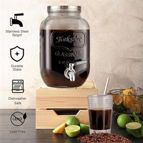 img 1 attached to Mason Jar Beverage Dispenser: Leak-Free 1 Gallon with Lid - Perfect for Water, Juice, Cold Drinks & More!