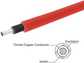 img 2 attached to 🔌 High-Quality 10AWG Solar Panel Extension Cable - Black + Red - Female and Male Connectors - 3 FT-2