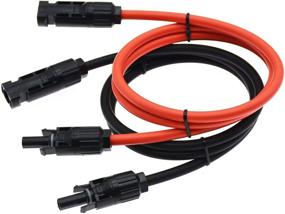 img 3 attached to 🔌 High-Quality 10AWG Solar Panel Extension Cable - Black + Red - Female and Male Connectors - 3 FT-2