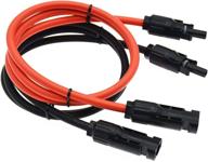 🔌 high-quality 10awg solar panel extension cable - black + red - female and male connectors - 3 ft-2 logo