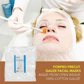 img 2 attached to 🌸 ForPro Pre-Cut Gauze Facial Mask: Enhance Facial Creams, High Frequency Treatments & Masks - 100% Cotton Gauze, 100-Count Pack