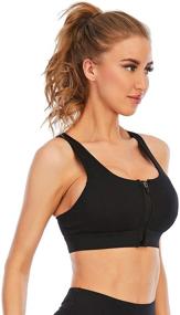 img 3 attached to 🏋️ Cordaw Zip-Front High Impact Sports Bra with Strappy Back Support - Top Choice for Workout