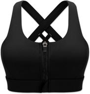 🏋️ cordaw zip-front high impact sports bra with strappy back support - top choice for workout logo