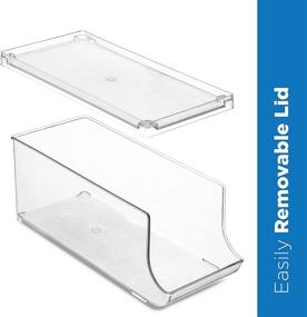 img 1 attached to Clear Plastic Stackable Refrigerator Organizer Bins: Pop Soda Can Dispenser & Beverage Holder, Fridge & Pantry Storage Rack for 9 Cans