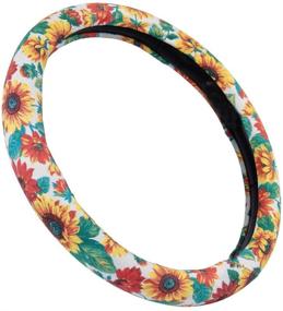 img 4 attached to 🌻 Sunflower Steering Wheel Cover for Women - Charming and Stylish
