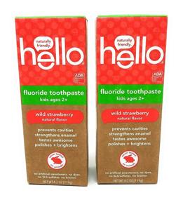 img 3 attached to 🍓 2-Count Hello Oral Care Kids Fluoride Toothpaste: Wild Strawberry Flavour - Perfect for Kids' Dental Care