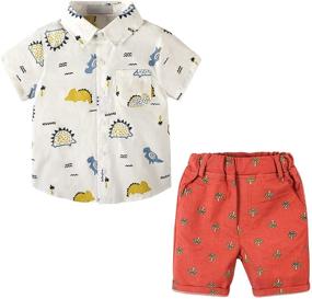 img 4 attached to Little Summer Clothes Outfits Gentleman Boys' Clothing for Clothing Sets