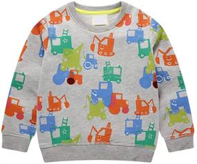 img 4 attached to BGIRNUK Crew Neck Sweatshirts Toddler Pullover Boys' Clothing