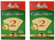 ☕️ melitta cone coffee filters #2 - natural brown, pack of 100 (2 packs) logo