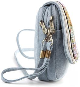 img 1 attached to Goodhan Embroidery Canvas Women's Crossbody Phone Handbags, Wallets, and Crossbody Bags