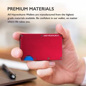 img 1 attached to Hayvenhurst Crimson Minimalist Blocking Wallet: Sleek and Secure