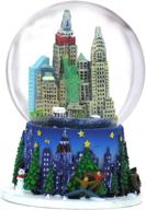 🌆 spectacular 3.5 inch new york city christmas snow globe featuring rockefeller center skyline - captivating nyc snow globes! логотип