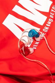 img 3 attached to 🎧 SIMGOT MT1: Динамические драйверы наушников HiFi IEM с шумоизоляцией для аудиофилов - RedBlue