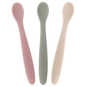 img 4 attached to 🥄 WeeSprout Silicone Baby Spoons: Gentle and Bendable First Stage Feeding Spoons for Self-Feeding Infants - Set of 3