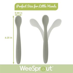 img 2 attached to 🥄 WeeSprout Silicone Baby Spoons: Gentle and Bendable First Stage Feeding Spoons for Self-Feeding Infants - Set of 3