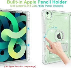 img 3 attached to 📱 ZoneFoker iPad Air Case 4th Generation, iPad Air 4 Case for 10.9 inch 2020/iPad Pro 11 2021/2020/2018 with Pencil Holder & Stand, Clear Glitter Slim iPad Cover for Women, Girls – Enhanced SEO