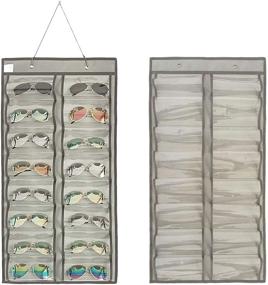 img 4 attached to 🕶️ Dual-Sided Sunglasses Organizer: Dust-Proof Storage with 32 Slots - ANIZER