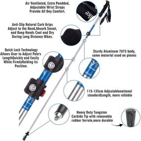 img 3 attached to 🏔️ Naturehike Aluminum Trekking Pole - 5-Subsection Collapsible, Lightweight & Strong, Quick Lock Shock-Absorbent, Carry Sack Included - Ideal for 4 Seasons Outdoor Climbing, Camping, Hiking, Walking Sticks