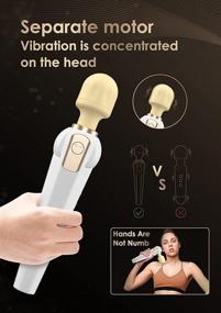 img 1 attached to 🔋 Cordless Wand Massager for Women - 180° Rotating & Vibrating Back Massage Machine with 20 Vibration Modes for Deep Muscle Relief - Handheld Deep Tissue Massager for Whole Body Relaxation - 2200 MaH Battery