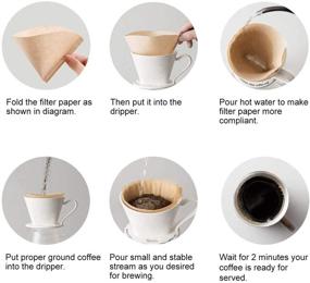 img 2 attached to #2 Natural V60 Unbleached Paper Coffee Filters Cone - 120 Count - Disposable Pour Over Dripper