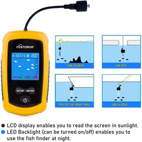 img 3 attached to 🎣 Venterior VT-FF001: Portable Fish Finder for Kayak Fishing - Depth Finder with Castable Sonar Transducer and LCD Display