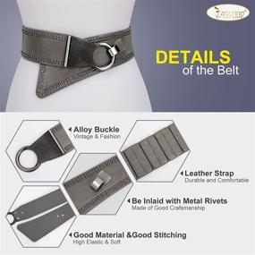 img 2 attached to Stylish Elastic Dresses with JASGOOD Women's Fashion Vintage Belts