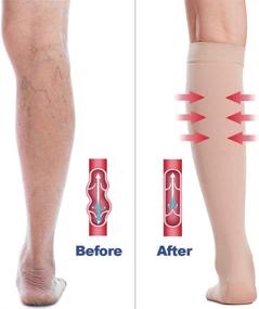 img 1 attached to Beister Knee High Compression Socks: 20-30 🧦 mmHg for Varicose Veins Relief in Women & Men