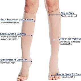 img 3 attached to Beister Knee High Compression Socks: 20-30 🧦 mmHg for Varicose Veins Relief in Women & Men