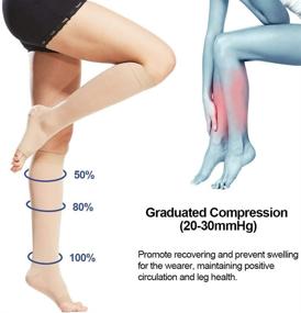 img 2 attached to Beister Knee High Compression Socks: 20-30 🧦 mmHg for Varicose Veins Relief in Women & Men