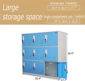 img 2 attached to 🔐 Small Blue Metal Storage Cabinet with Lock for Toy, Cloth, and Self-Belonging Organization in Living Room (9D)