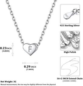 img 1 attached to 💖 Sleek & Personalized: ChicSilver 925 Sterling Silver Heart Initial Necklaces for Women and Girls