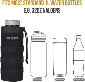 img 3 attached to OneTigris Drawstring Water Bottle Carrier Pouch for 32oz - Convenient Size: 9.4"x3.7