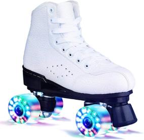 img 4 attached to Quad Roller Adults Roller Skates Flashing