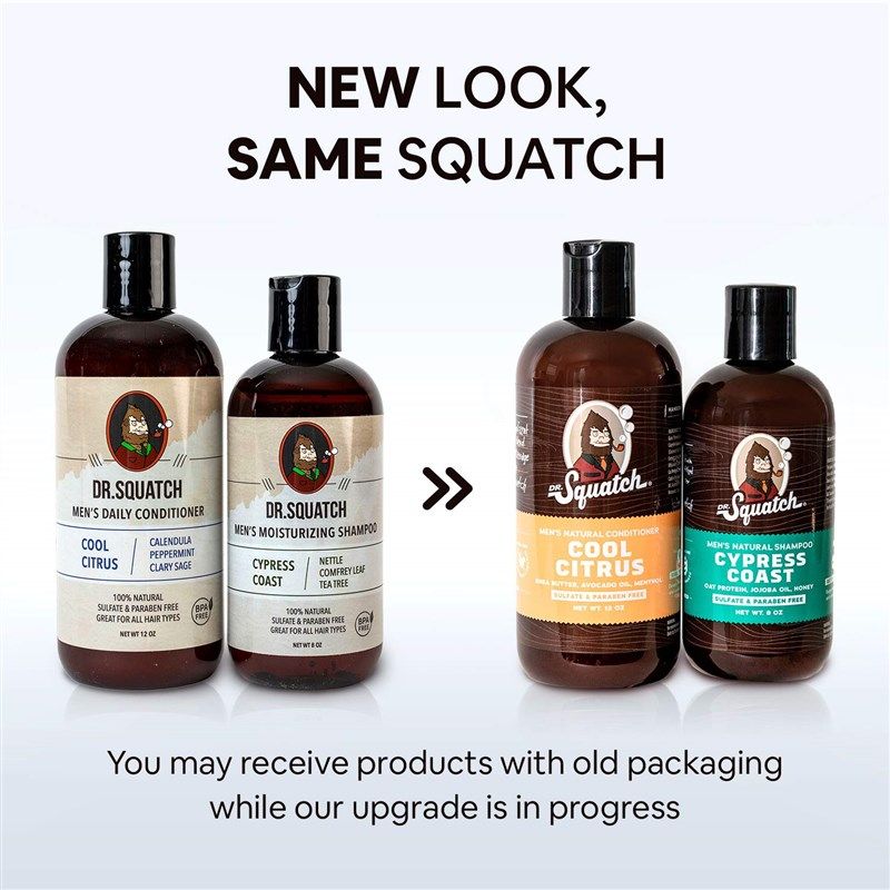 Dr. Squatch Cypress Coast Shampoo for Men - Keep Hair Looking Full,  Healthy, Hydrated - Naturally Sourced and Moisturizing Men's Shampoo