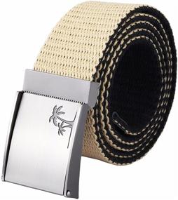 img 4 attached to 🌙 Stylish Moonsix Canvas Belts: The Perfect Military Flip Top Men's Accessories