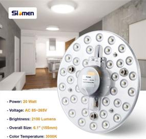 img 3 attached to 💡 Siomen 6" LED Light Engine Retrofit Kit: Energy-efficient Ceiling Fan Light Upgrade with 2100LM, 3000K Warm White Glow