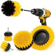 powerful astroai drill brush attachment set 6 pack - premium power scrubber cleaning kit for car detailing, bathroom, kitchen, and more! (yellow) logo