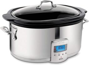 img 4 attached to 🥘 All-Clad SD700450 Oval-Shaped Slow Cooker with Black Ceramic Insert and Glass Lid, 6.5-Quart, Silver - Programmable