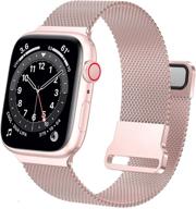 🌸 ycysh металлический ремешок совместимый со страпами для apple watch 41mm 38mm 40mm для женщин и мужчин, нержавеющая стальная сетчатая петля на магните для iwatch series 7 6 5 4 3 2 1 se – розовое золото/розовый (38/40/41mm) логотип