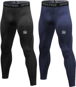 img 4 attached to MEETWEE Compression Running Athletic Leggings Sports & Fitness in Other Sports
