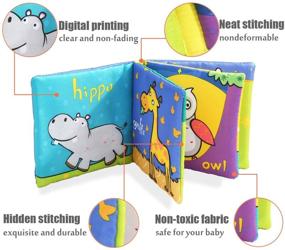 img 1 attached to 📚 Premium Soft Cloth Books for Babies First Year, Baby Toys 6-12 Months Girls and Boys, Crinkly Cloth Book Bath Toys (Pack of 6)