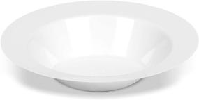 img 1 attached to 🍽️ 50-Pack of Premium Heavy Duty Disposable Dinnerware - 14 oz. Large Disposable White Plastic Soup Bowls with Real China Design, by Bloomingoods