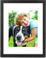 🖼️ 11x14 black solid wood picture frame by lehom - includes 3 extra mats for 8x10in, two 5x7in, and five 4x6in photos - shatter resistant hd glass - wall mounting and tabletop display - pack of 1 логотип